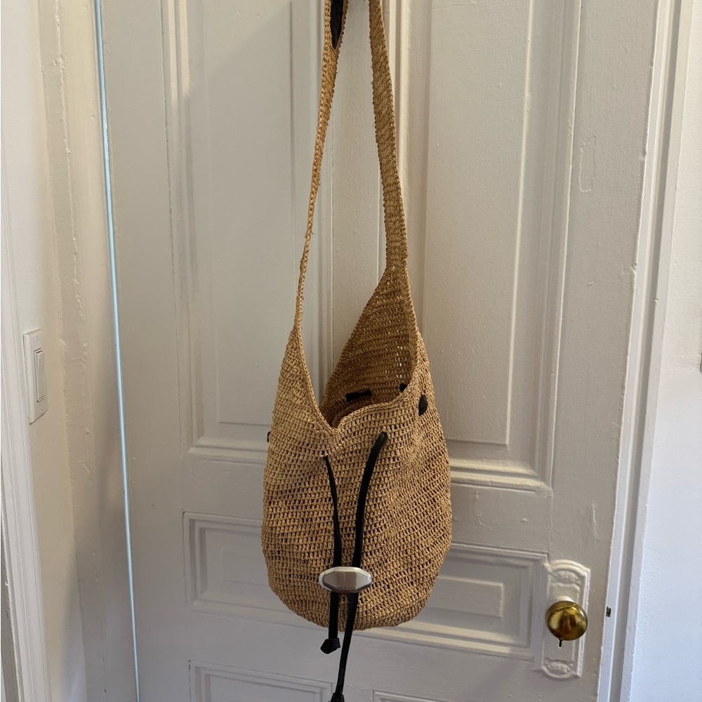Tan Woven Shoulder Bag